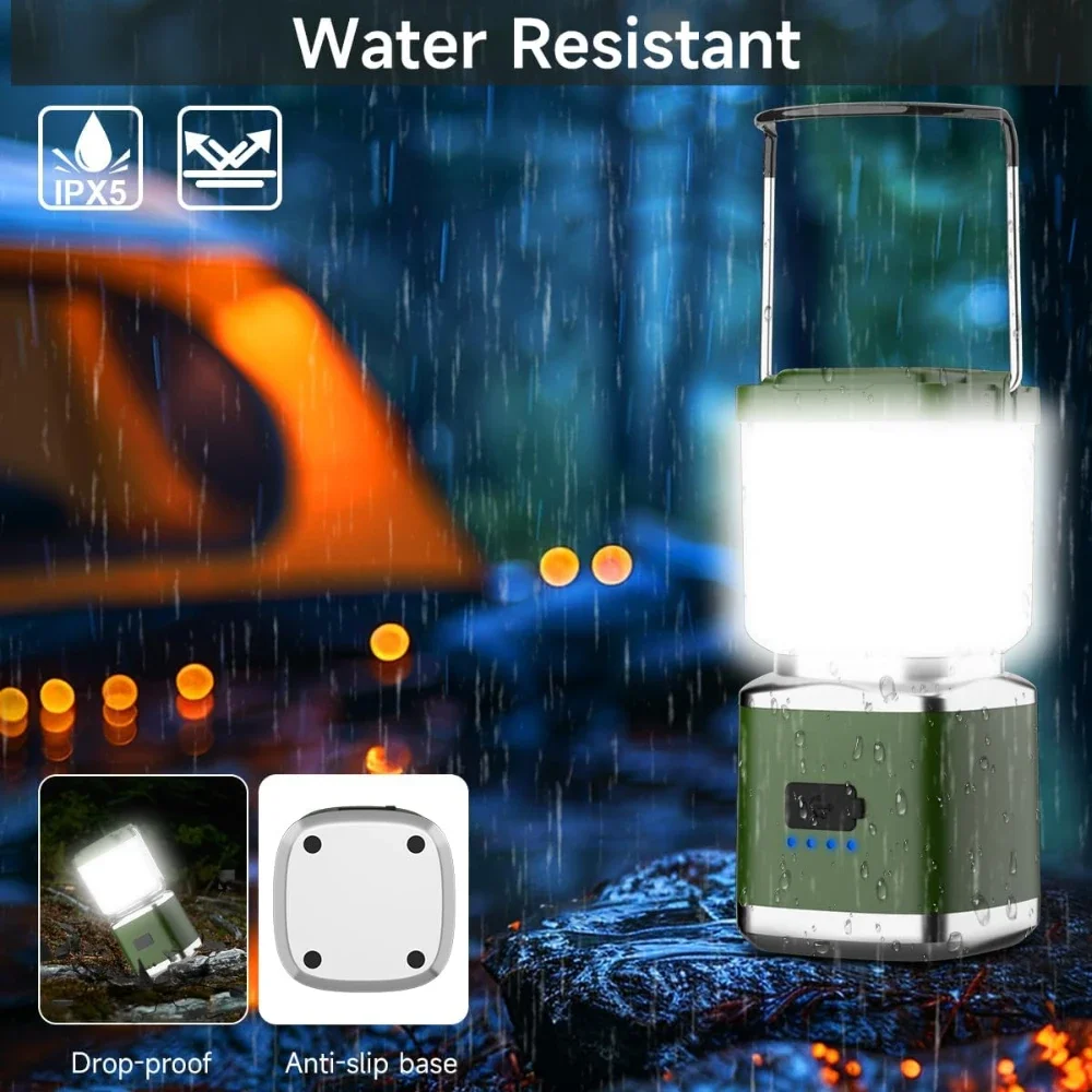 1000 Lumens LED Camping Lantern USB Rechargeable 4 Modes Outdoor Waterproof Flashlight for Camping, Hurricane, Emergency, Hiking