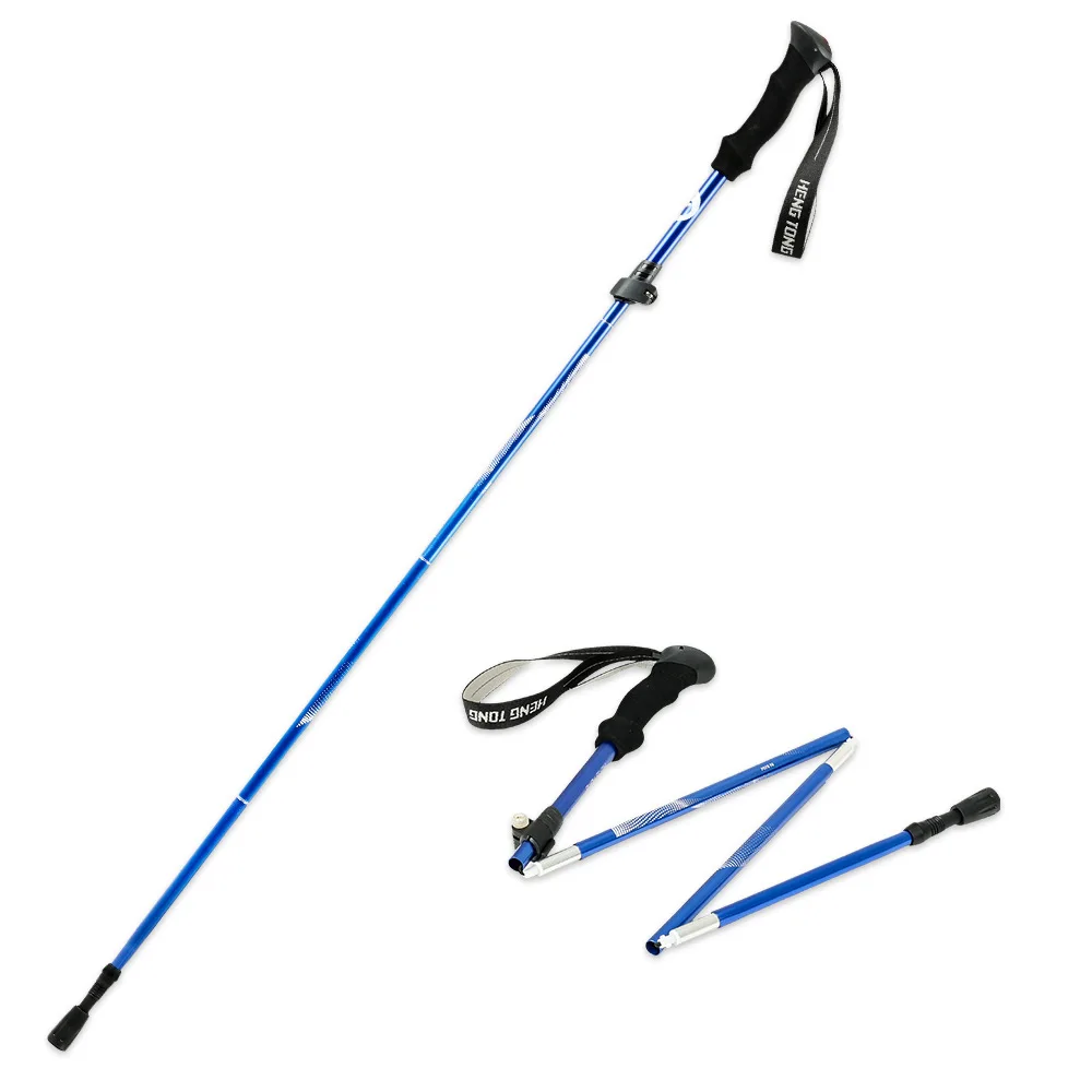 Collapsible Carbon Trekking Pole Lightweight Tactical Walking Stick Cork Handle Adjustable Hiking Camping Outdoor Activities