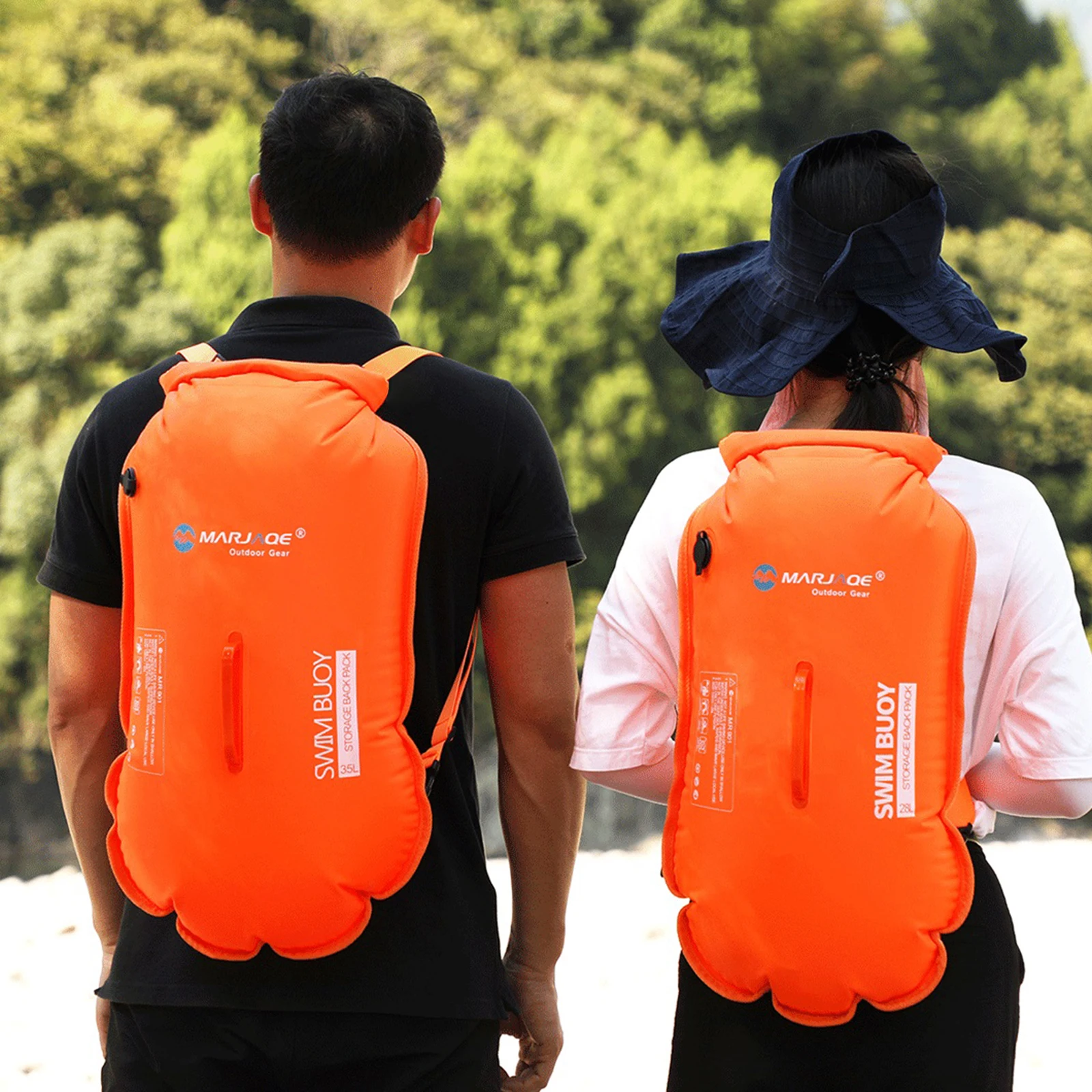 PVC Swim Buoy Float Storage Bag with Adjustable Waist Belt Backpack Waterproof Kayakers Boating Camping Training