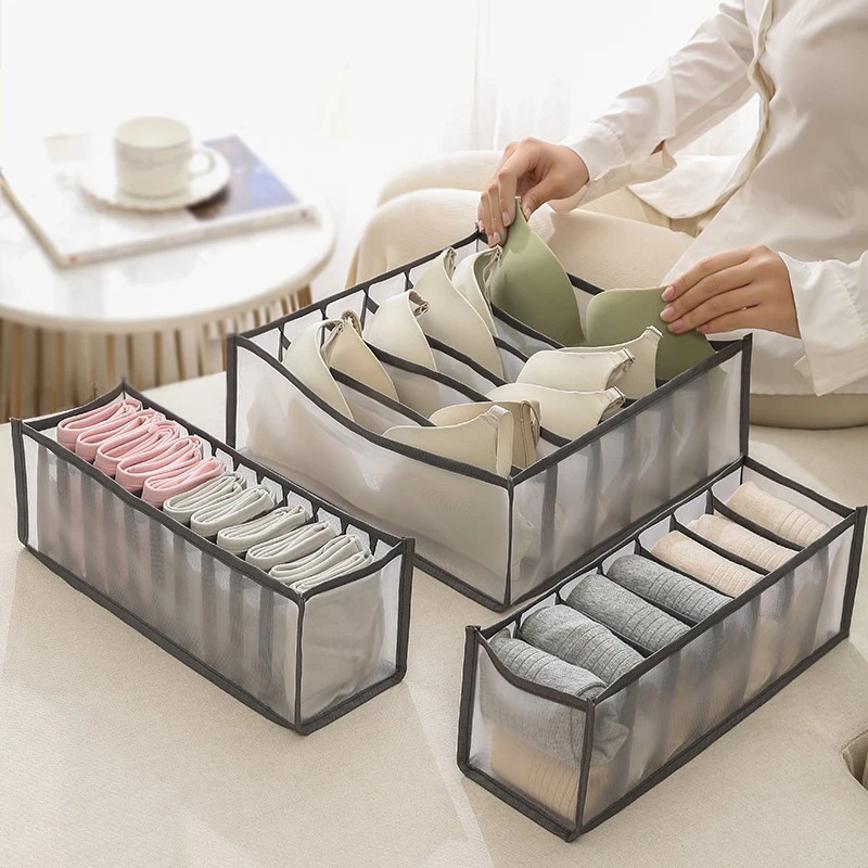 Storage box Underwear storage organizer Underwear storage box Drawer divider Drawer organizer Underwear storage box Socks wardrobe Drawer-type Panty socks Compartment storage boxes Drawer box Home