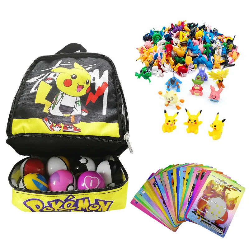 Pokemon Kindergarten Backpack Storage Bag With 144pcs Action Figures P