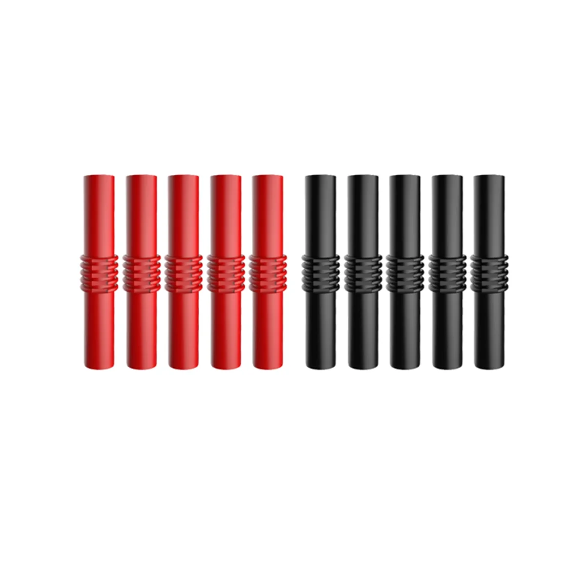 

P7023 10Pcs/Lot Extension Insulated PVC 4mm Banana Plug Socket Female to Female Adapter Coupler Connector Red Black