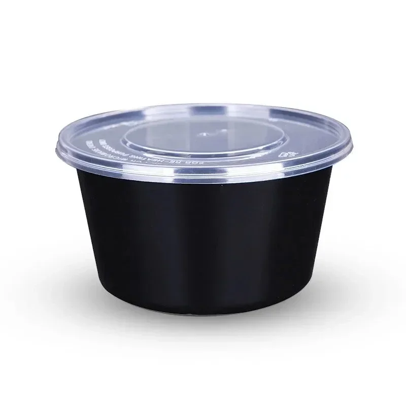 Disposable Lunch Box Black Thickened Food Packaging Box Heatable Plastic Takeout Packaging Fruit Salad Lunch Preservation Box 5