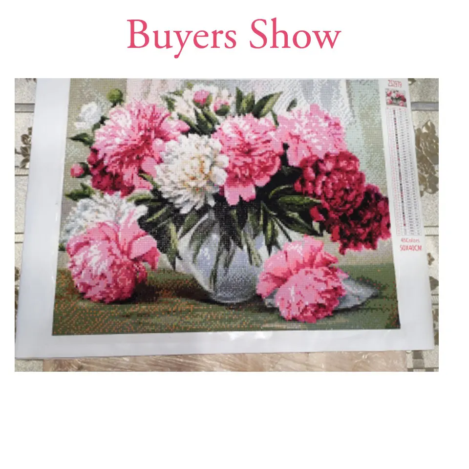 Diamond Painting Diamond Painting Accessories Diamond Painting Accessory Box EverShine Diamond Painting Flowers Rhinestones Picture Diamond Mosaic Sunflower Cross Stitch Peony Bead Embroidery Home Decor