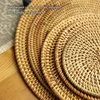 3Pcs/6Pcs Drink Coasters Tea Accessories Round Tableware Placemat Dish Mat Rattan Weave Cup Heat Insulation Mat Pad Diameter 8Cm 5