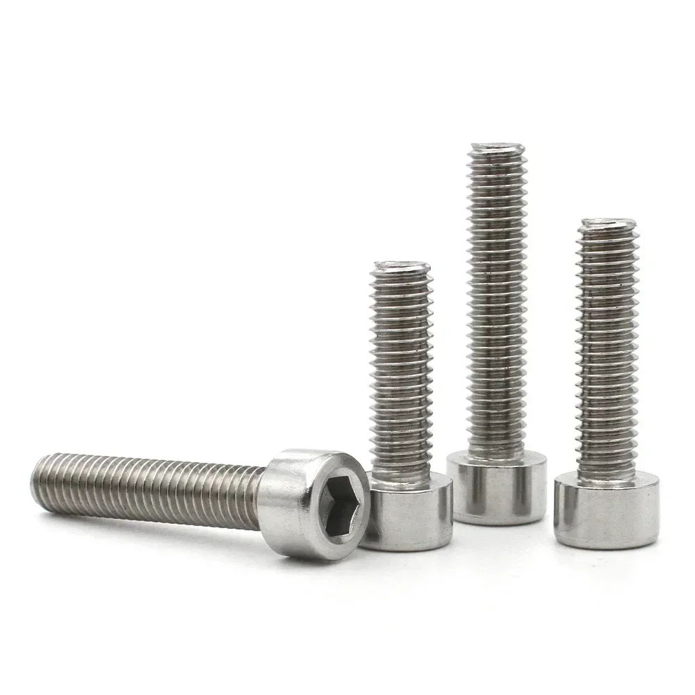 1.6 2 2.5 3 4 5 6 8 DIN912 304 Stainless Steel Screw A2-70 Hexagon Hex Socket no knurled Cap Head Allen Screw Bolt 2-20pcs