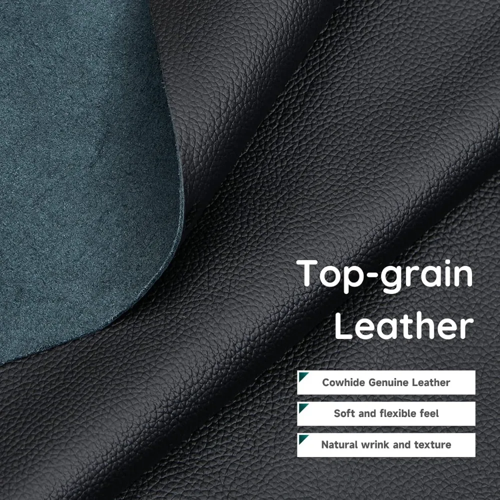 67" Top-Grain Leather Sofa, 2 Seater Loveseat Couch, Mid-Century Modern Leather Couch for Living Room Bedroom Apartment Office