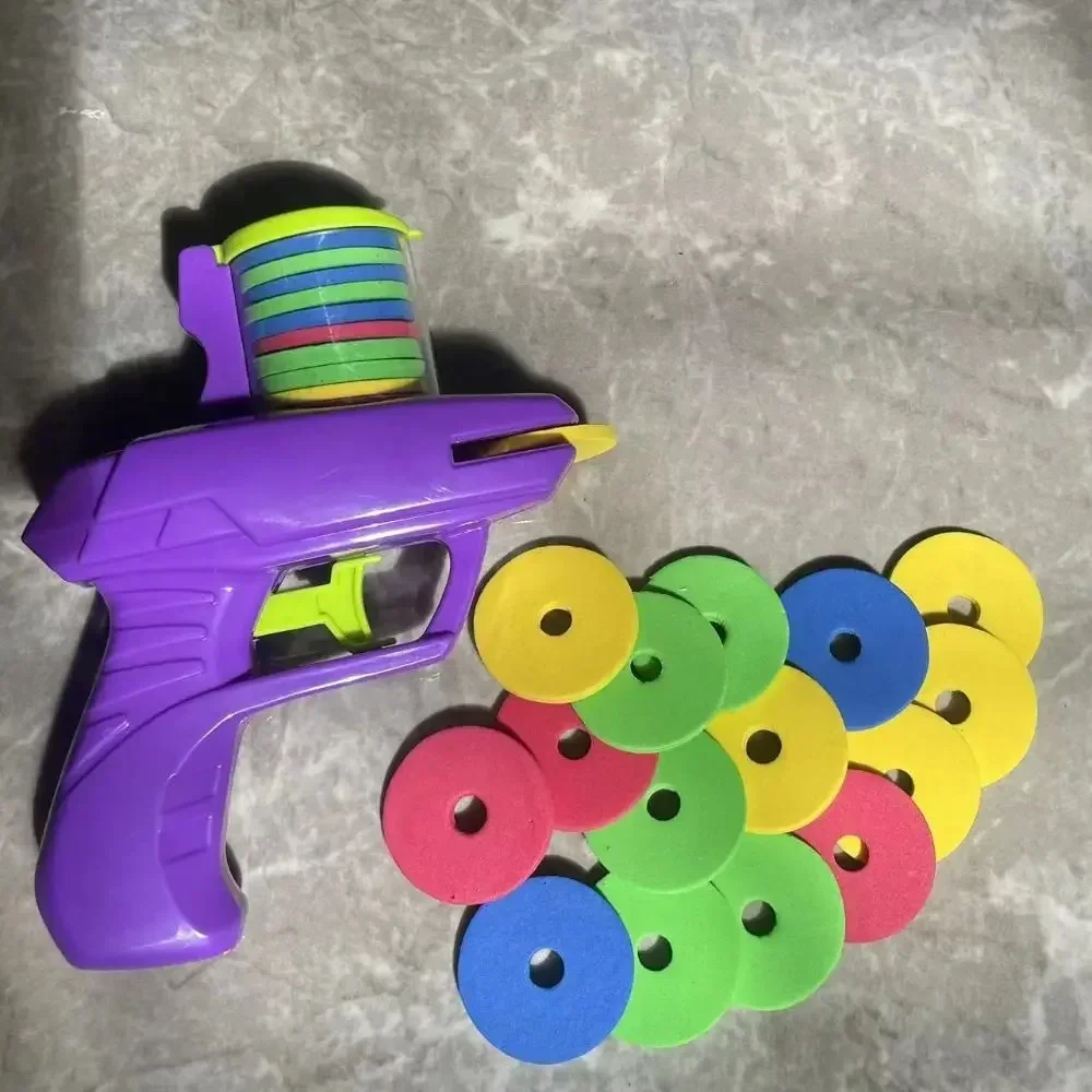 Flying Discs Launcher Toys For Kids EVA Soft Bullet Toy Gun Mini Carrot Flying Saucer Launcher Shooting Gun Outdoor Sport Toys 4