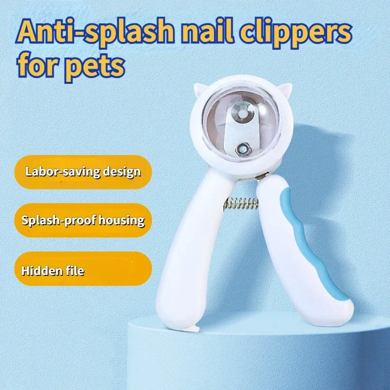 Pet Nail Clippers, Professional Anti-splashing Dog And Cat Nail Clipper With Hiding File, Pet Grooming Supplies