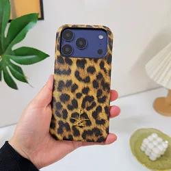 Leopard Print Luxury PU Leather Shockproof Phone Case - iPhone 15 Plus (HG)