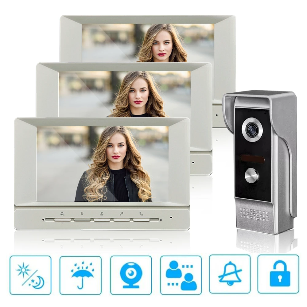 

7 Inch Video doorbell Intercom Smart Home Security Protection System Camera for Apartment Video Door Phone with Unlock
