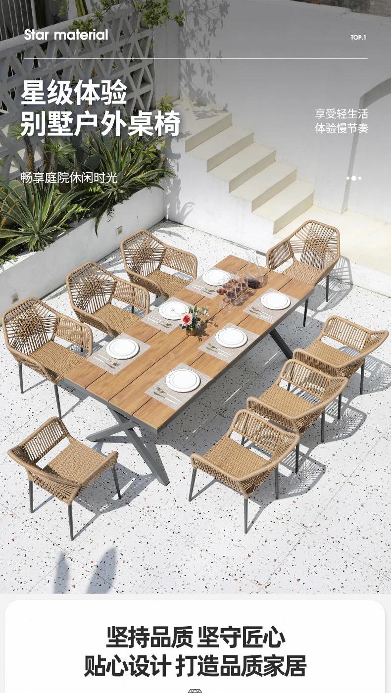 Back Yard Patio Furniture Sets Dinning Rattan Pool Furniture Sets Outdoor Modern Coffee High Quality Armchair Muebles Home Decor