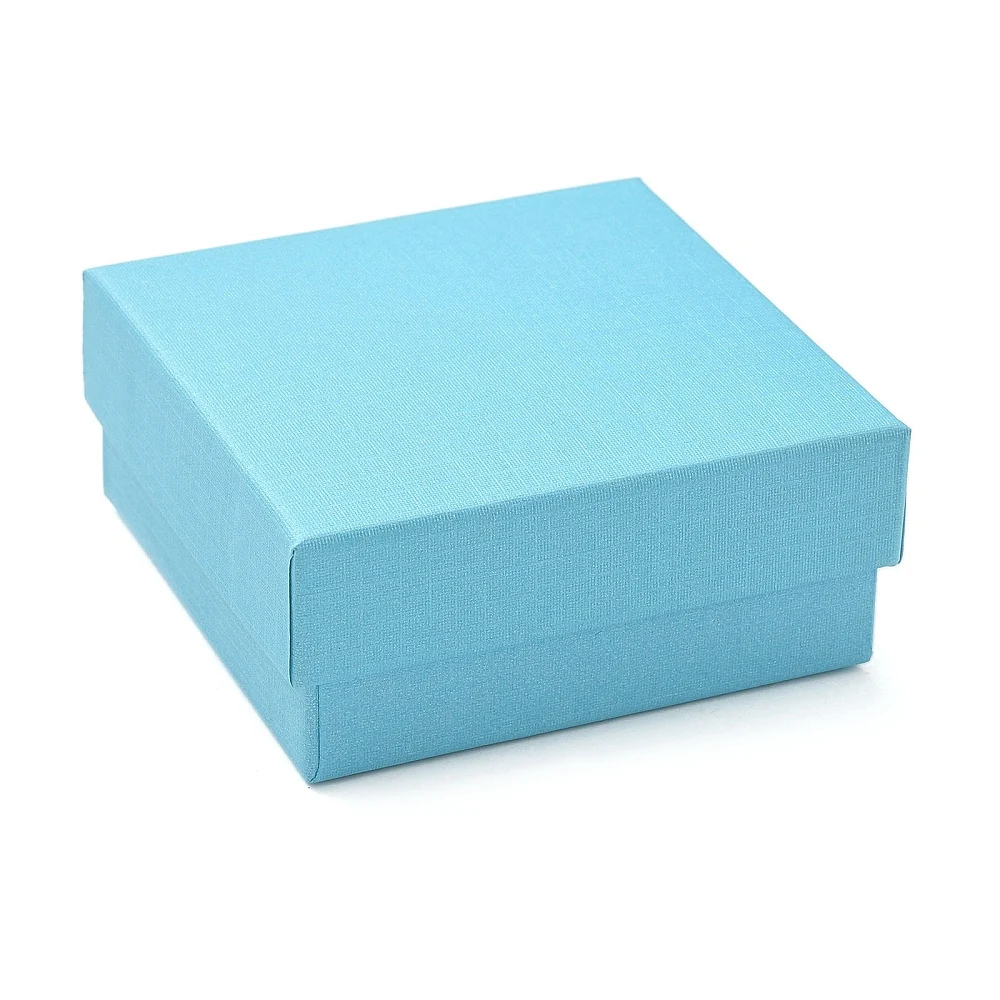 PandaHall 12 Stück Quadratische Schmuckboxen aus Karton mit Schwamm, 7,4x7,4x3,2cm für Ring-, Ohrring- und Halsketten-Präsentation sowie Geschenkverpackung – Detail 3