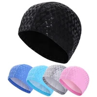 Adults Men Women Swimming Cap Waterproof PU Fabric Shark Skin Print Swim Pool Protect Ears Long Hair Bath Diving Hat Accessories 1
