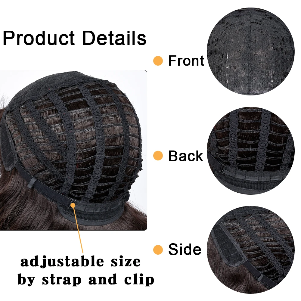 Perucas de cabelo curto encaracolado com franja perucas sintéticas para mulheres perucas de onda natural resistente ao calor hihoo cabelo cosplay