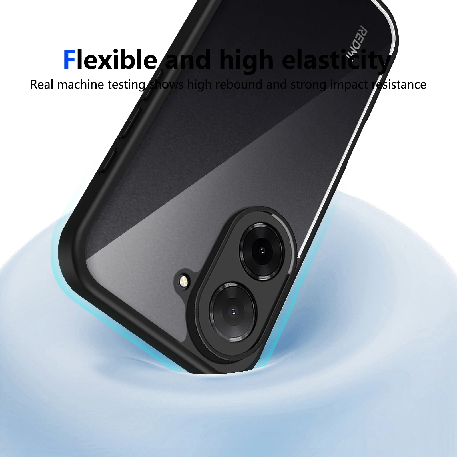 Premium Shockproof Transparent Acrylic Case with Frosted Frame
