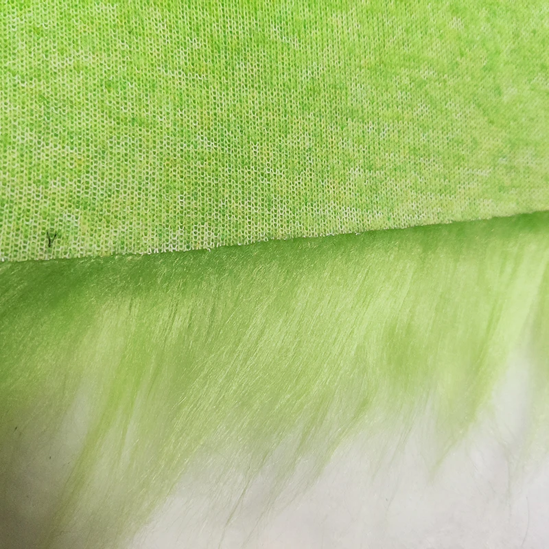녹색 모피 패브릭 가짜 모피 리본 퍼지 공예 얽히고 설킨 플러시 물질 DIY 그놈 인형 드워프 코스프레 의상 깔개 봉제 장식