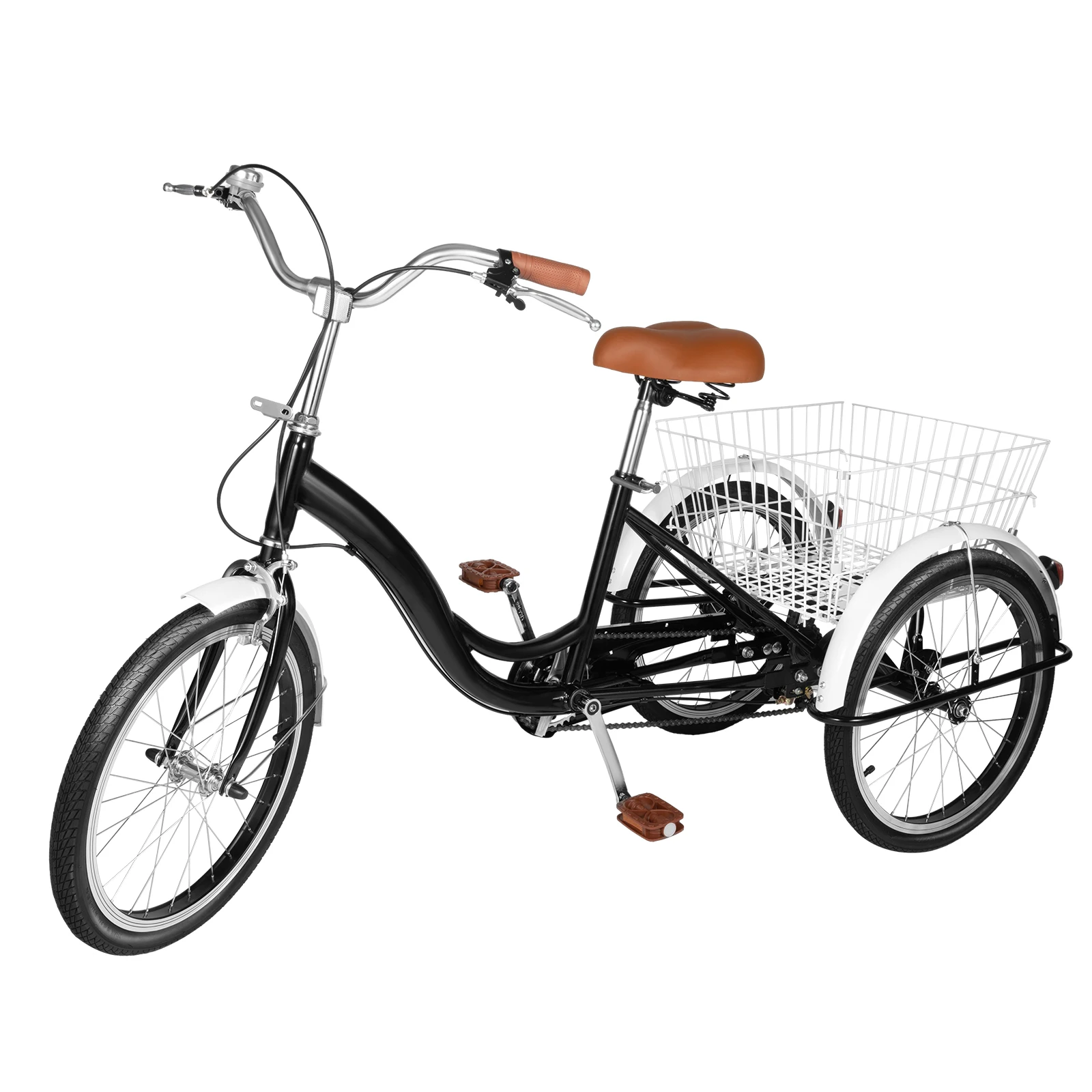 Tricycle avec panier de courses pour adultes, vélo à roues