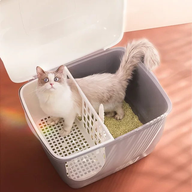 고양이와 주인 모두에게 편안한 위생적이고 편리한 고양이 샌드박스