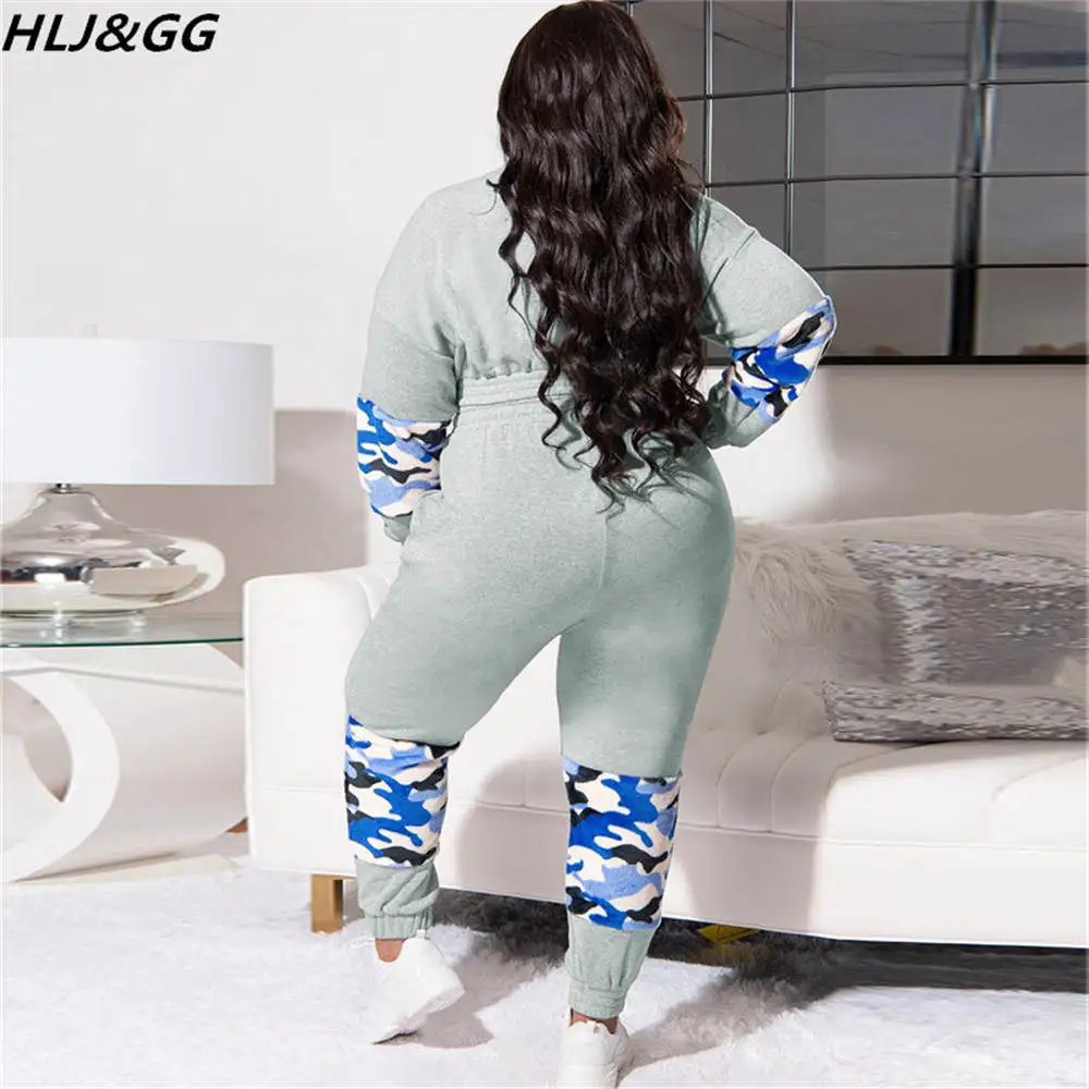HLJ&GG Plus Size Women Clothing XL-5XL Casual Round Neck Long Sleeve  Pullover + Jogger Pants Two Piece Sets Fall Winter Outfits - AliExpress