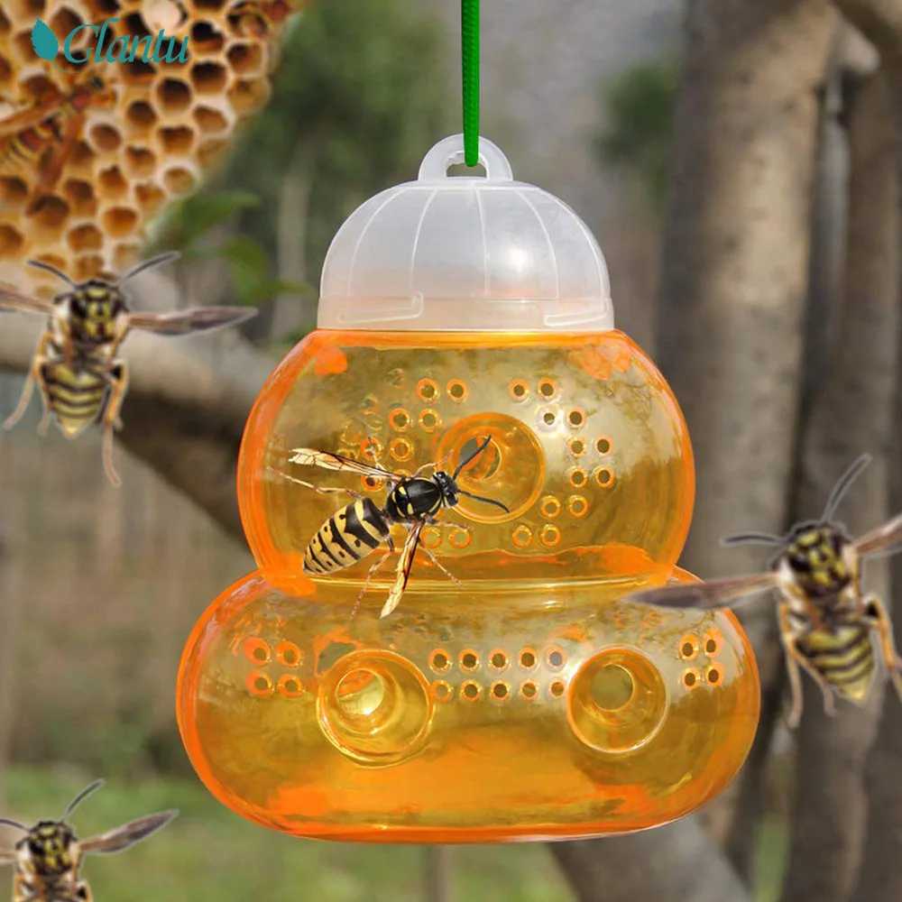 กลางแจ้งWasp TrapแบบพกพาWasp CatcherปลอดสารพิษPest Control Garden Multi-Hole Bee TrapสําหรับHome Farm Yardอุปกรณ์ 1