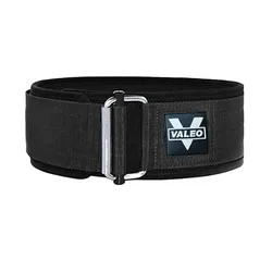 Enhanced Fitness Weightlifting Belt with Adjustable Lumbar Support and Metal Buckle - M (Black)
