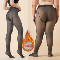 Large Size Women's Warm Tights For Winter Elastic High Waisted Fleece Insulated Leggings Thermal Stockings Woman Sexy Pantyhose 1