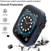 Boîtier PC + protecteur de montre en verre trempé pour Apple Watch 44mm 38 40 41 42 45mm, housse de protection complète pour iWatch SE 7 6 5 4 3 2 1 4