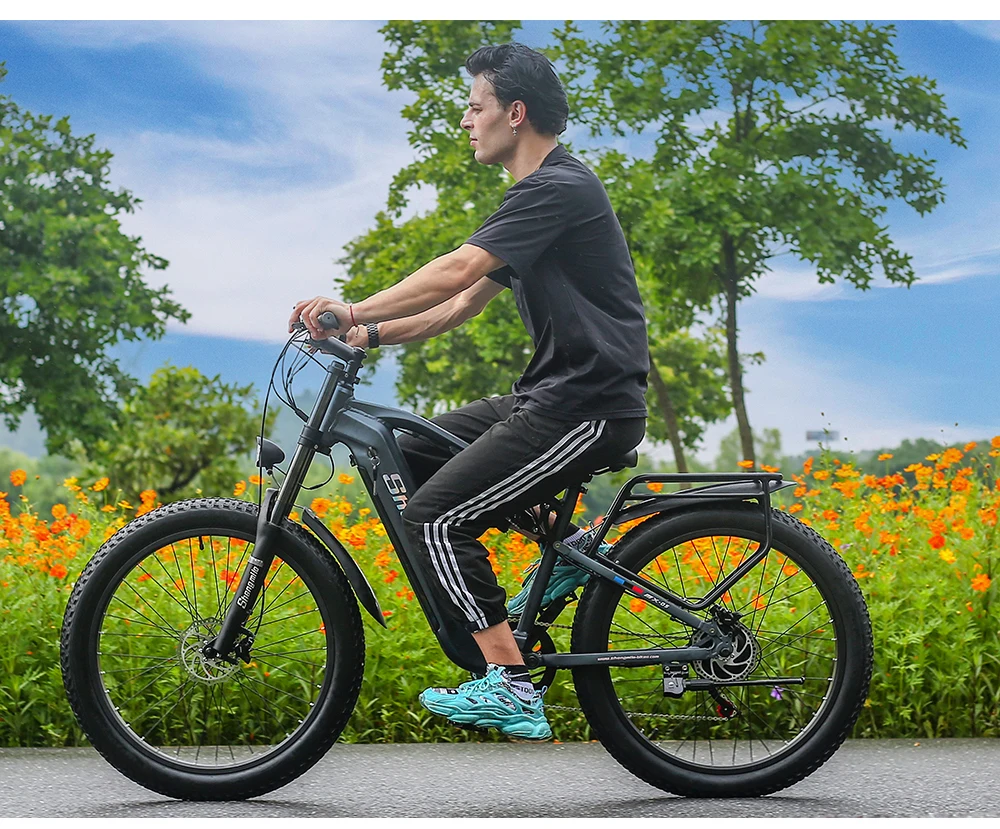 MX05 electric snow bicycle 500W48V17.5AH lithium battery 26-inch fat tire adult urban electric bicycle maximum speed 42KM/H