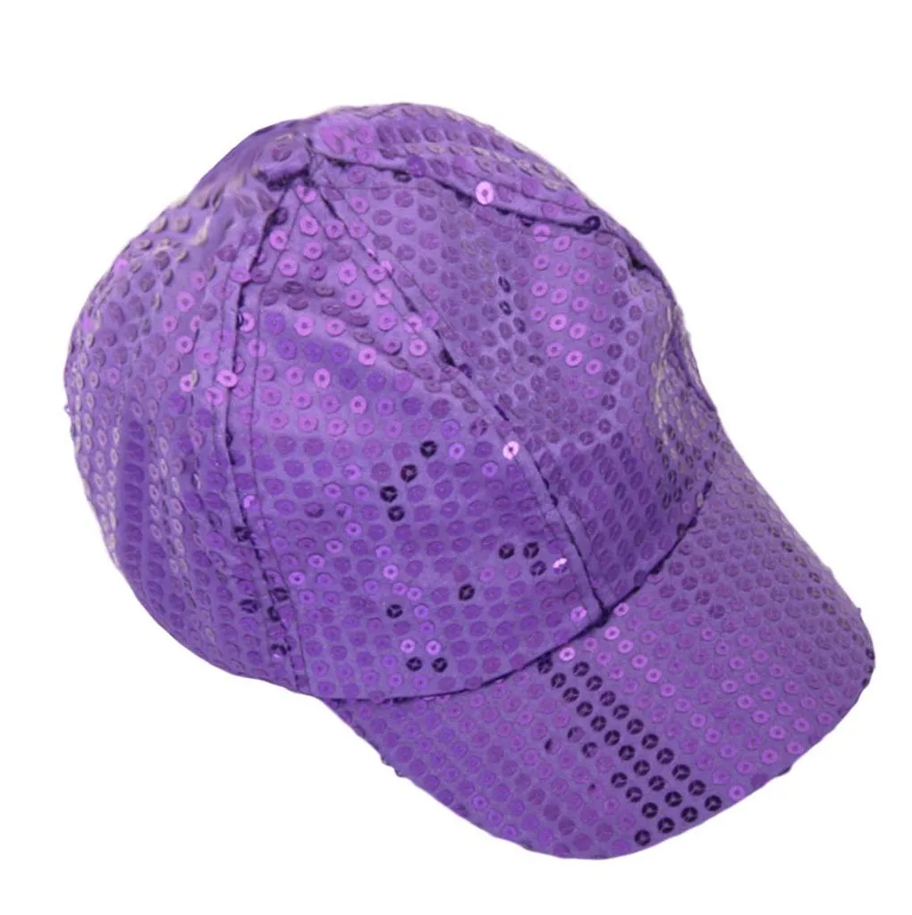Glitter Sequins Baseball Caps Sequins Sun beach Fashion accessories Unisex Pure Color Snapback Hats Baseball Caps Yellow Black