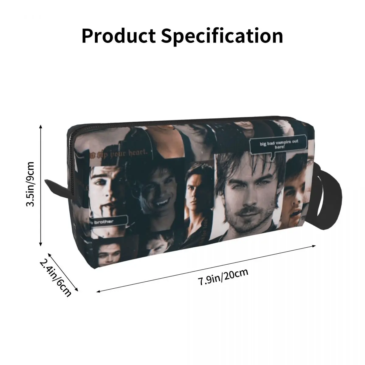 Travel Damon Salvatore The Vampire Diaries Toiletry Bag Cute Fantasy Film Makeup Cosmetic Organizer for Strage Dopp Kit Case 6