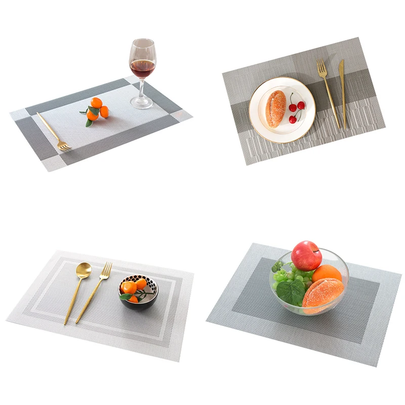 Set of 4/6 Modern Non-Slip Washable PVC Table Mats - Stylish Dining Table Placemats with Coasters