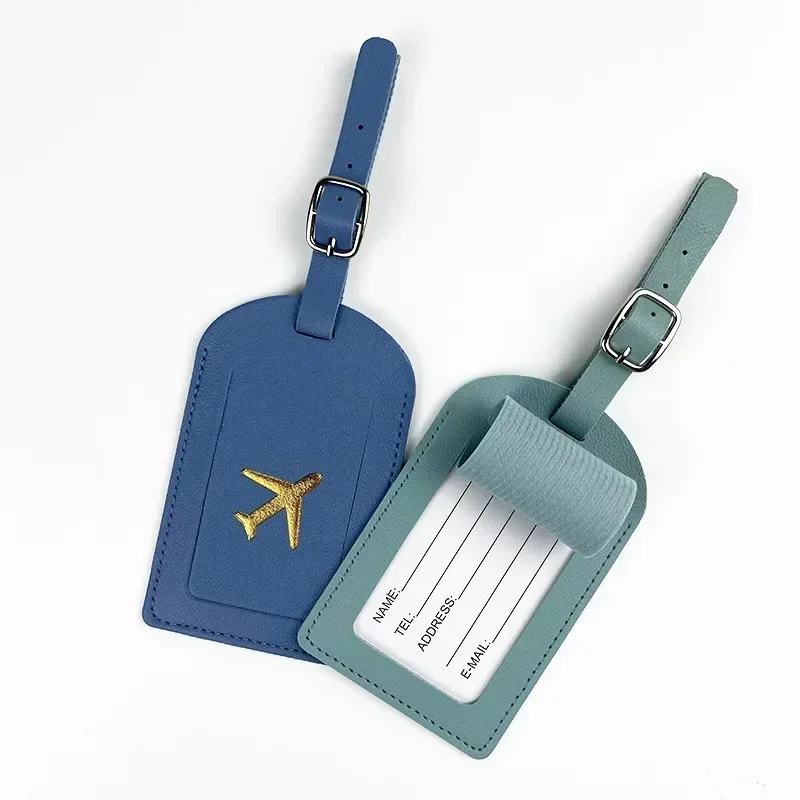 Etichetta per indirizzo valigia Custodia per imbarco per bagagli Etichetta per bagagli da lavoro in pelle stampata Etichetta Nome ID Indirizzo Clip Accessori da viaggio - immagine 6