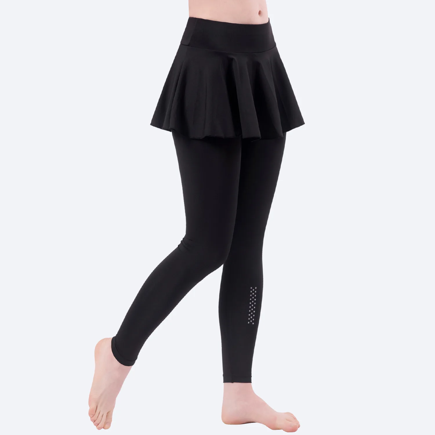 Women Reflective Tennis Skirt Trousers Fitness Running Training Pants Sports Yoga Tights Safety Fake 2 in 1 Leggings