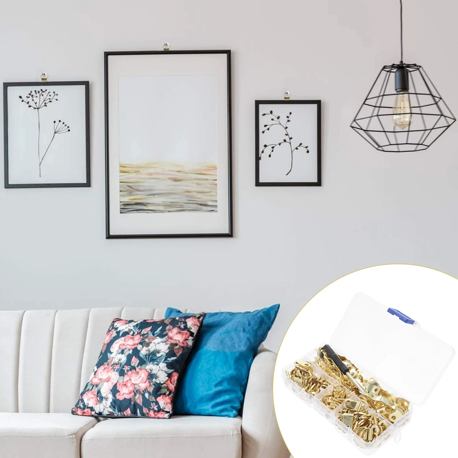 1 Set D Ring Picture Frame Hanger and Sawtooth Photo Hanging Parts Set