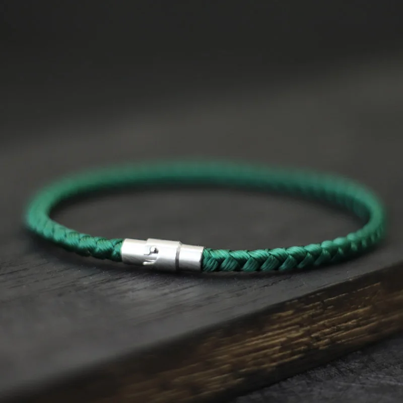 Minimalist Cord Chain Bracelet with Magnetic Clasp for Unisex