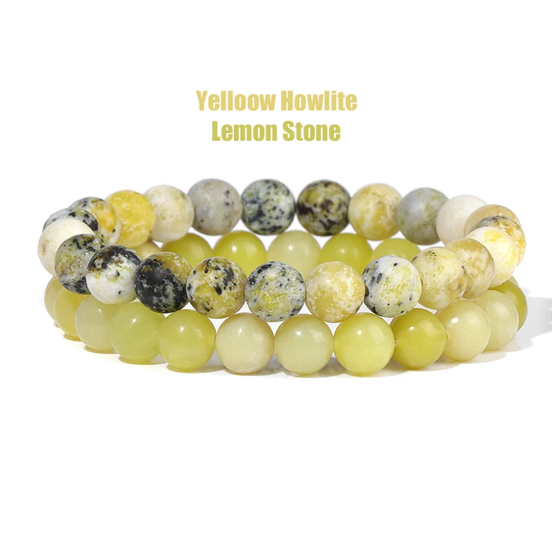 Braccialetto Elasticizzato In Howlite Naturale Con Croce E Strass - 8 Mm, Lunghezza 19,1 Cm, Unisex, Regalo Alla Moda