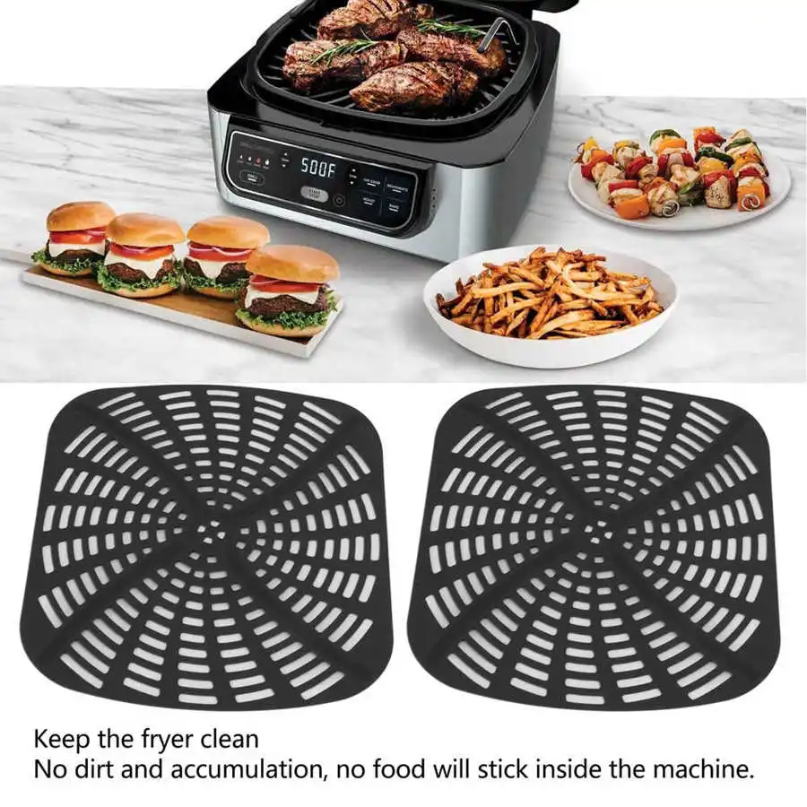Description Picture 3 of item2pcs Fryer Reusable Silicone Liner Scratch Resistant Fryer Liner Mat Foodi AG301 Fryer
