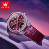 OLEVS Original Women’s Watch – Luxury diamond lap bezel and leather strap