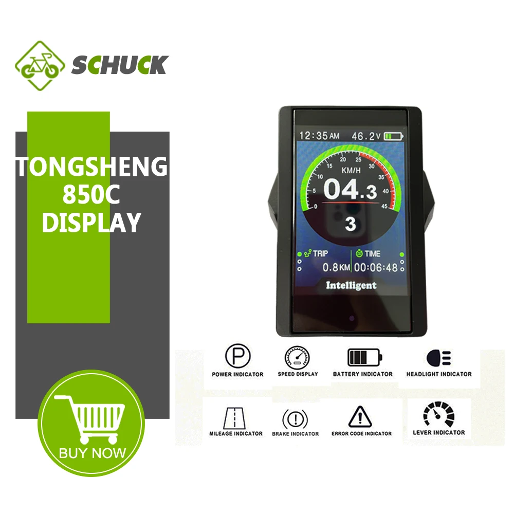 Tongsheng 850C Ebike Display with Color LCD Screen and 6 Pin Waterproof