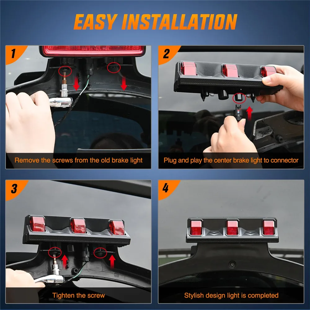 Led Third Brake Lights LED Rear Lights High Mount Stop Lights For Jeep Wrangler