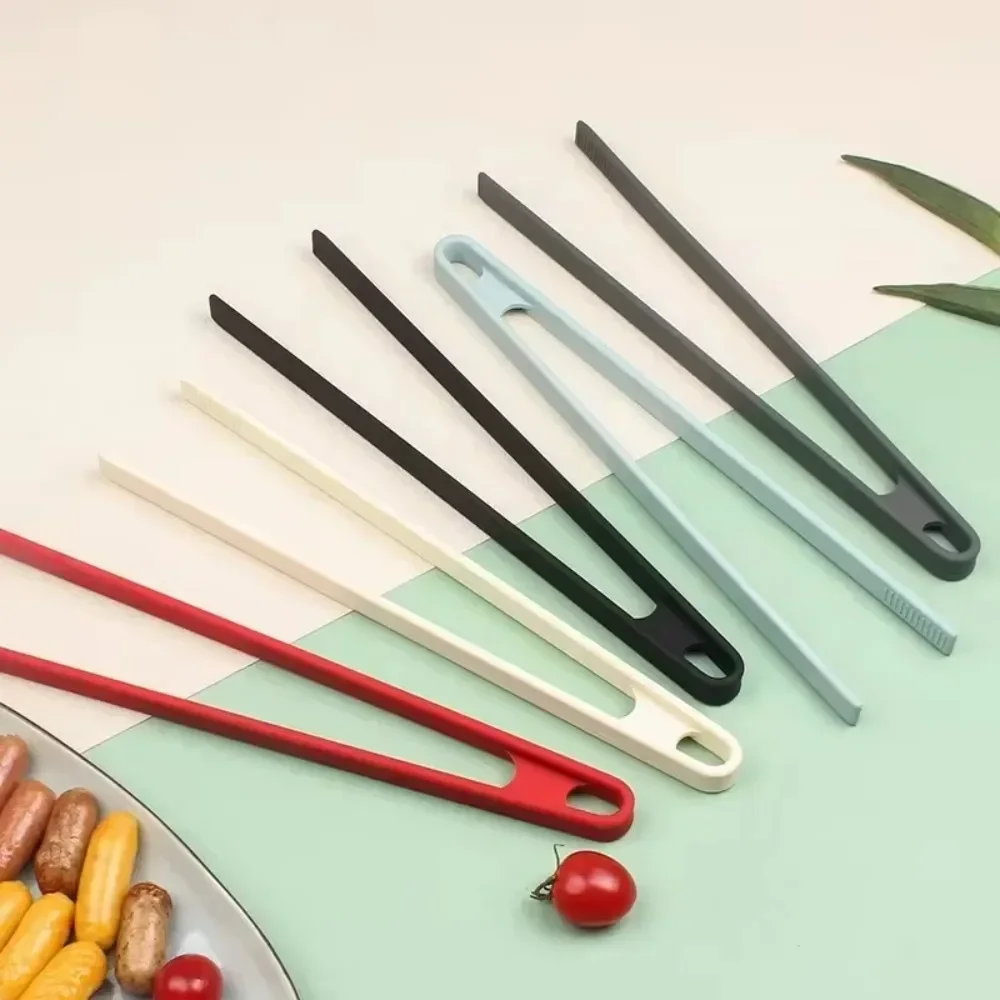 Food Grade Silicone Home Kitchen Cooking Tongs Silicone Thickened Long Handle BBQ Grill Clip Food Tong