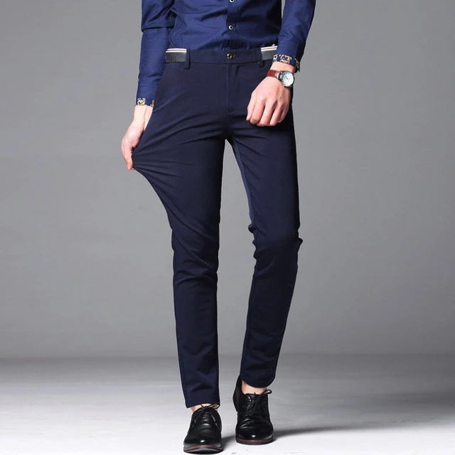 Navy Dress Pants with Blue Pants Smart Casual Fall Outfits For