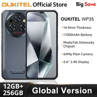 Oukitel WP35 5G Rugged Smartphone 2.4K Display MTK Dimensity 6100+ 11000mAh 8GB+256GB 64MP Rear Camera Mobile Phone Android 14 1