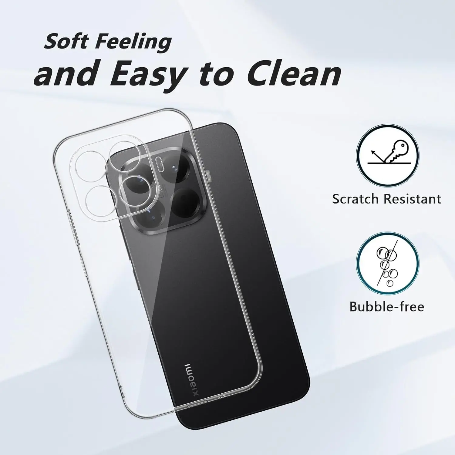 Ultra Thin Clear Soft TPU Camera Protection Back Case Cover