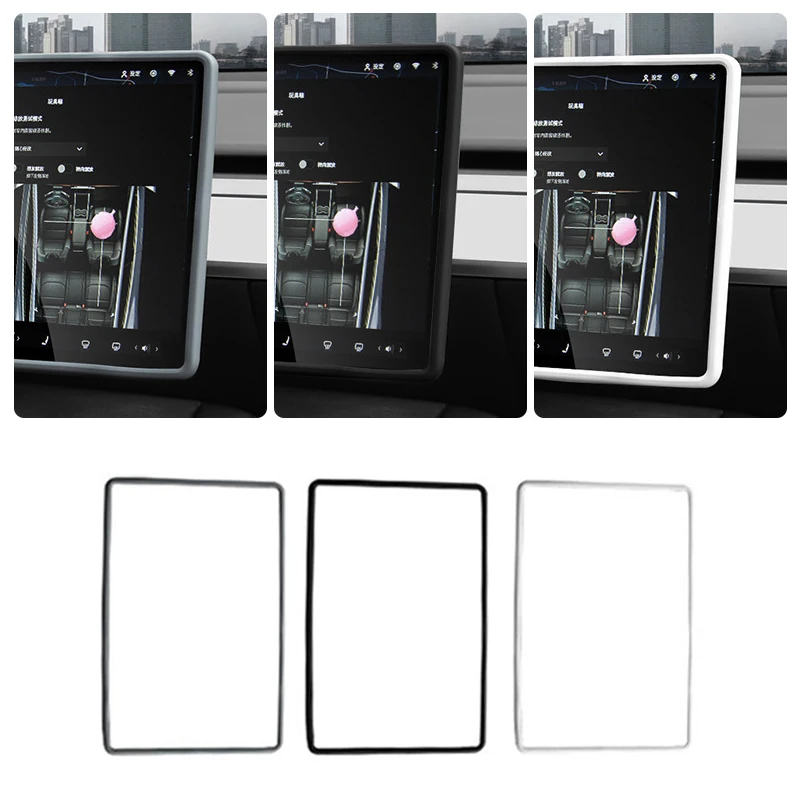 

Car Silicone Anticollision Screen Frame Display Edge Protector Central Control Protective Cover For Tesla Model 3 Y Accessories