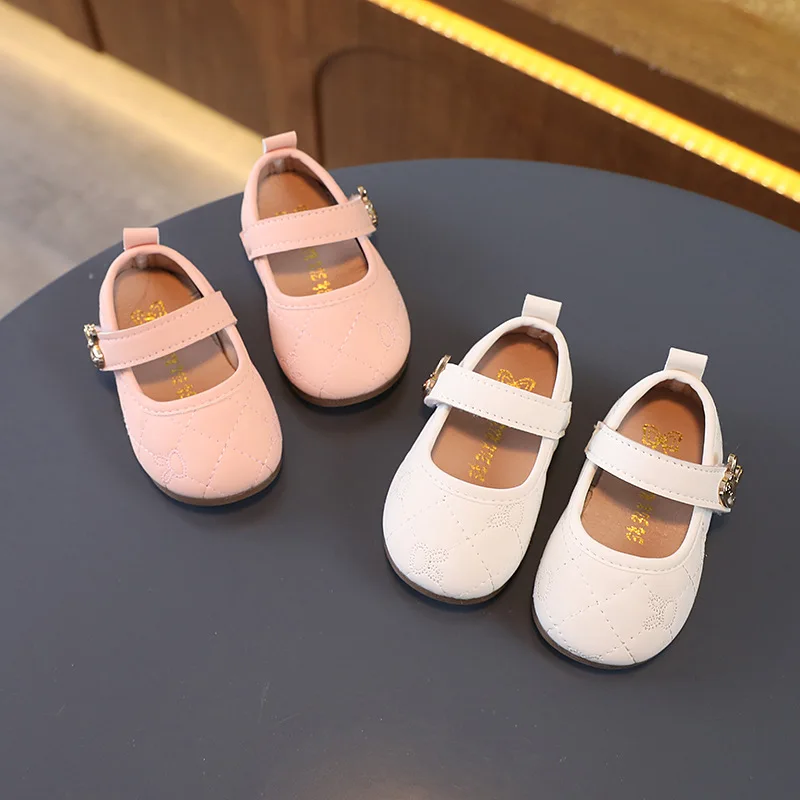 

Baby First Walker Shoes Fashion Children Princess Shoes Simple Non-slip Flat Kids Shallow Mary Janes Shoes Soft Solid Color