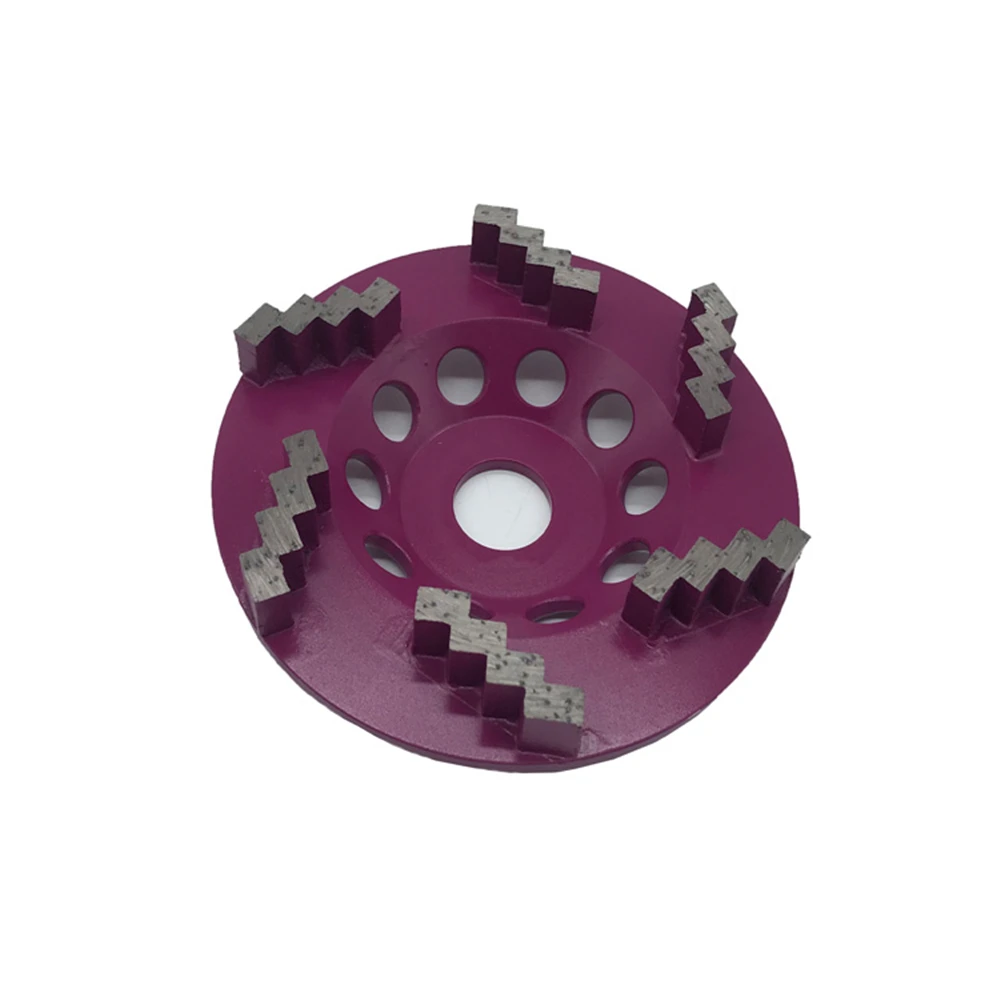 6 сегментов зигзага GD88, алмазный шлифовальный диск d125мм, 5 дюймов, верхний агрессивный бетонный шлифовальный круг, чашка M14, отверстия для резьбы, 9 шт.