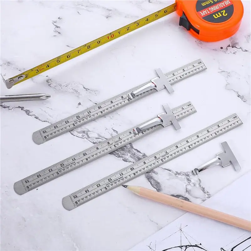ABKJ-6 PCS 기계공용 자, 6인치 15cm 포켓 자, 탈부착 가능한 클립이 있는 유연한 정밀 스테인레스 스틸 자