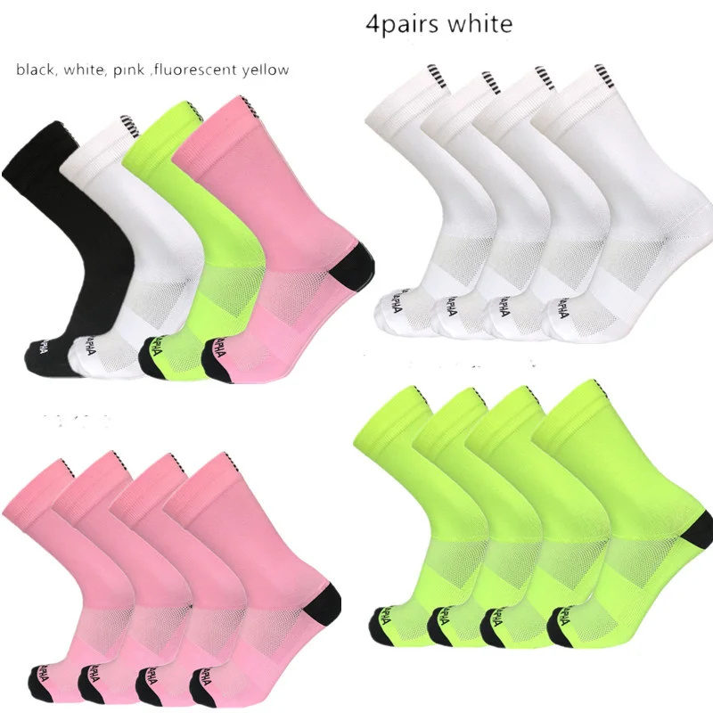 

2023 Pro Road Cycling Socks 4Pairs/set Men Women Breathable Bicycle Socks Outdoor Sports Racing Bike Socks Calcetines Ciclismo